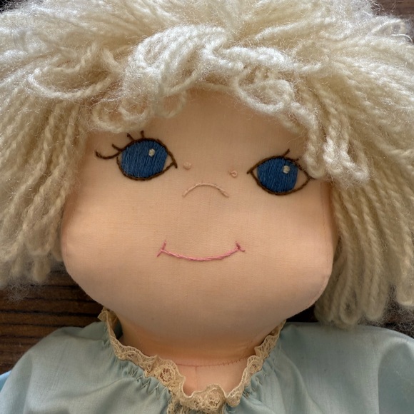 Handmade Doll with Blue Dress vintage - Picture 2 of 7